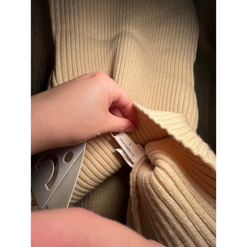 Commerse‎ Ribbed Knit Sleeveless Mock Neck Top - Neutral, Fitted, S - Picture 4 of 4
